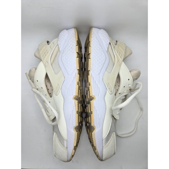 Nike Air Huarache Run Shoes Women's 11 Triple White Athletic Running Sneakers - Picture 6 of 8